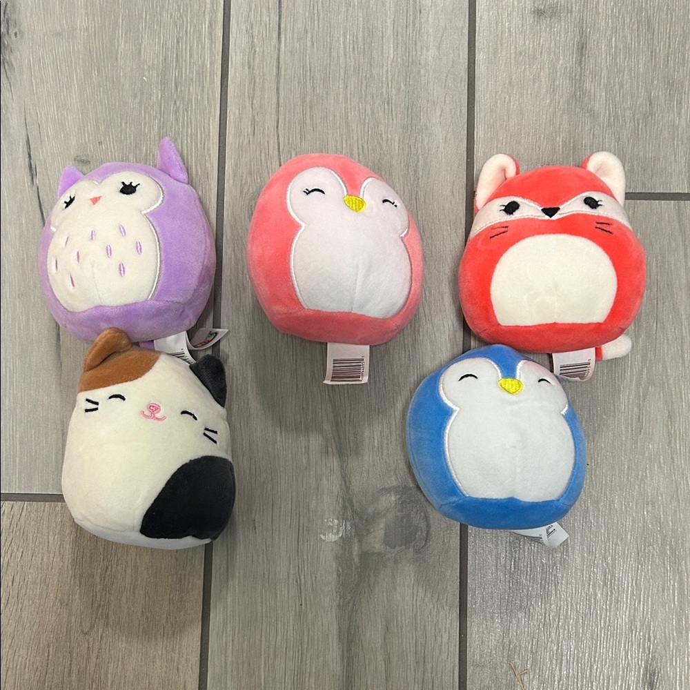 Squishmallows Plush Set - Purple, Pink, Red, Blue, Black